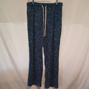 Eddie Bauer Navy Blue Pajama Pants with White Star Print
